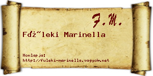 Füleki Marinella névjegykártya